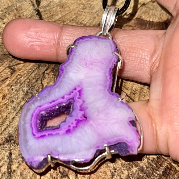 Drusy Solar Agate Pendant 2 1/2” - Picture 6 of 10